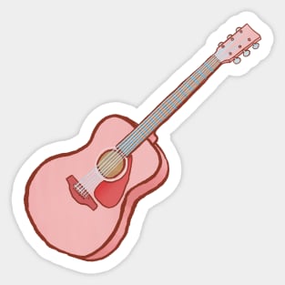 Pink acoustic guitar Sticker